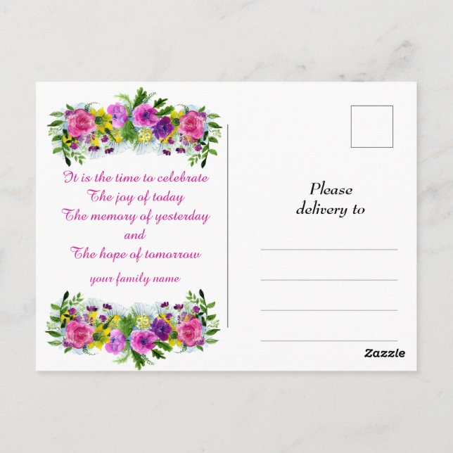 Cartão Postal Feliz Dia do Fundador (Verso)