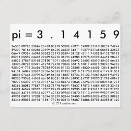 Cartão Postal Feliz Dia do Pi Dígitos Matemáticos 3.14 Amor à Ma