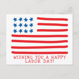 Cartão Postal Feliz Dia do Trabalho | Bandeira Americana Desenha