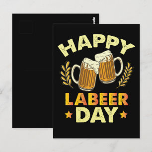 Cartão Postal Feliz Dia do Trabalho Sarcástico Festa da Cerveja 
