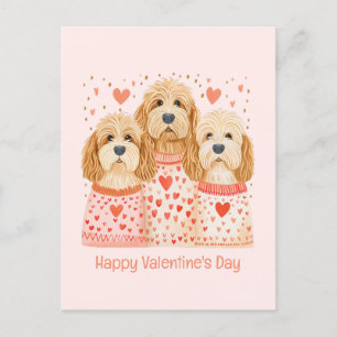 Cartão Postal Feliz Dia dos Namorados Cachorros Dourados