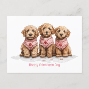 Cartão Postal Feliz Dia dos Namorados Cachorros Dourados