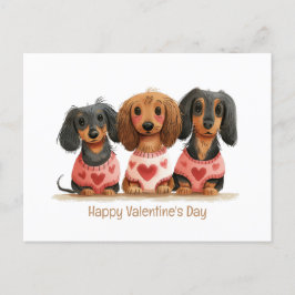 Cartão Postal Feliz Dia dos Namorados Cães Dachshund