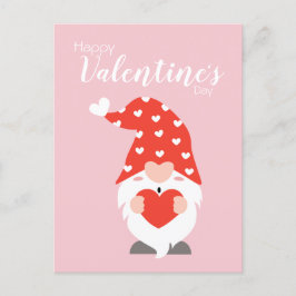 Cartão Postal Feliz Dia dos Namorados Gnomos Vermelho Rosa