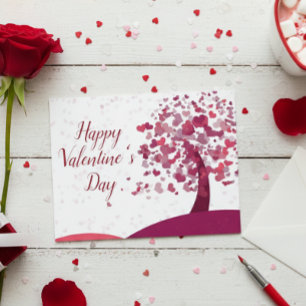Cartão Postal Feliz Dia dos Namorados Heart Tree