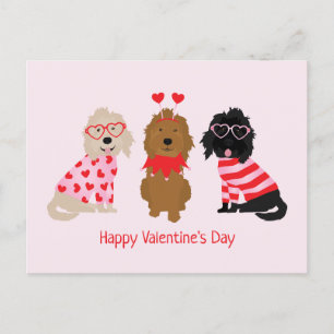 Cartão Postal Feliz Dia dos Namorados Mini Cachorros Dourados