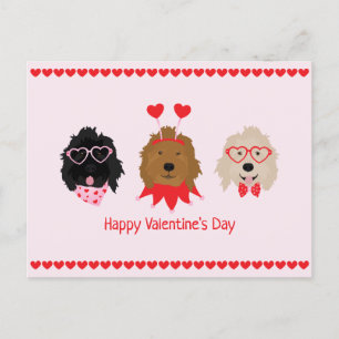 Cartão Postal Feliz Dia dos Namorados Mini Cachorros Dourados