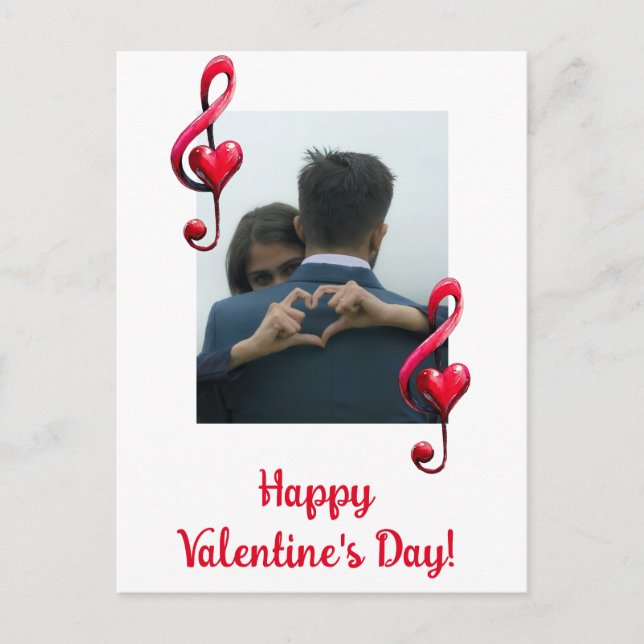 Cartão Postal Feliz Dia dos Namorados Música do Amor (Frente)