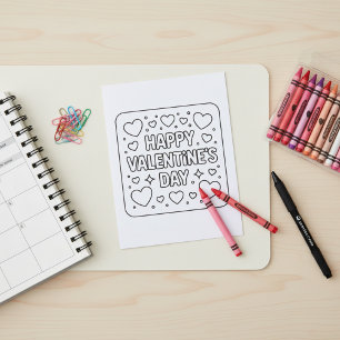 Cartão Postal Feliz Dia dos Namorados para Colorir para Alunos