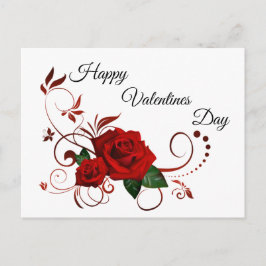 Cartão Postal Feliz Dia dos Namorados Rosas Vermelhas