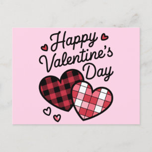 Cartão Postal Feliz Dia dos Namorados Xadrez-leopardo Amor Coraç