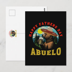 Cartão Postal Feliz Dia dos Pais Abuelo Caneca de Cerveja Urso S