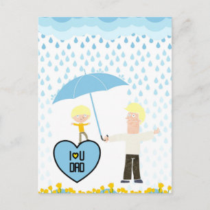 Cartão Postal Feliz Dia dos Pais, Crianças