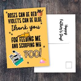 Cartão Postal Feliz Dia dos Pais Divertido e Fofo Amarelo Do Gat