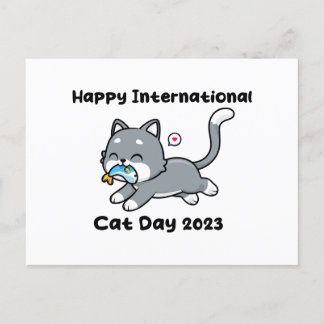 Cartão Postal feliz dia internacional do gato 2023