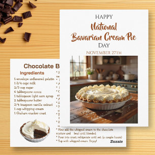 Cartão Postal Feliz Dia Nacional da Torta de Creme Bávaro! 27 de