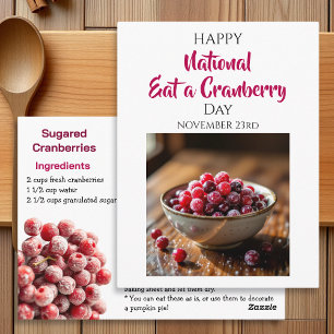 Cartão Postal Feliz Dia Nacional de Comer Cranberry 23 de Nove
