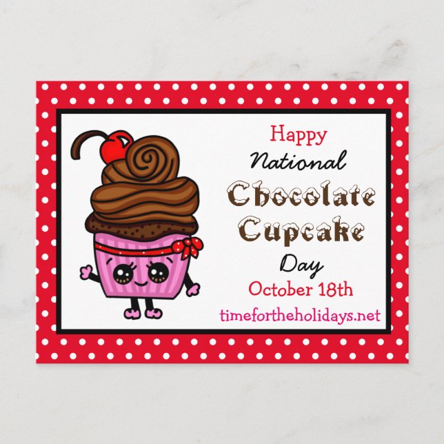 Cartão Postal Feliz Dia Nacional do Cupcake - 18 de outubro (Frente)