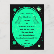 Feliz Dinomight Aniversário, verde e preto