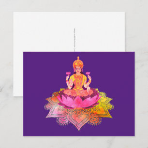 Cartão Postal Feliz Diwali - Deepalavi Deusa Lakshmi 4