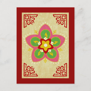 Cartão Postal feliz diwali rangoli