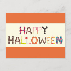 Cartão Postal Feliz doce de Halloween - Bonito para crianças