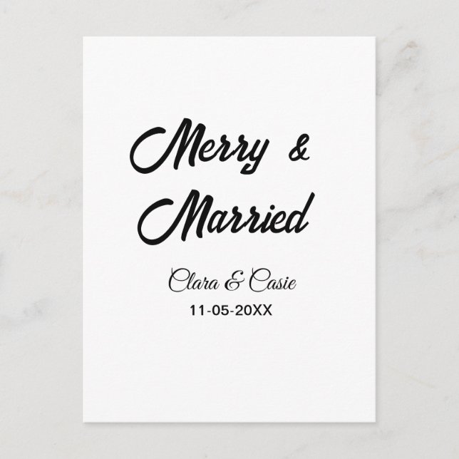 Cartão Postal Feliz e adicionar casal casado Nome data feriadoCh (Frente)