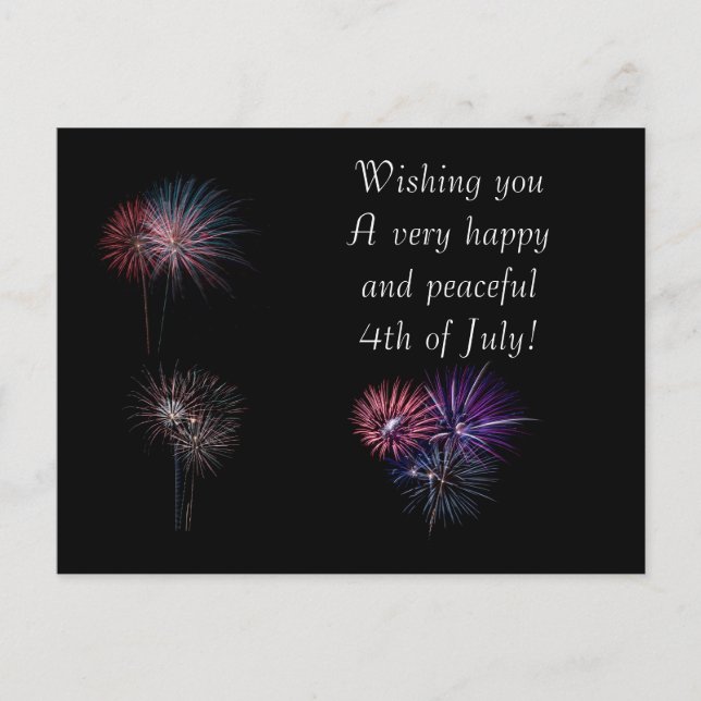 Cartão Postal Feliz e Pacífico 4 de Julho (Frente)