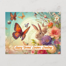 Cartão Postal Feliz Equinox Vernal Saudações