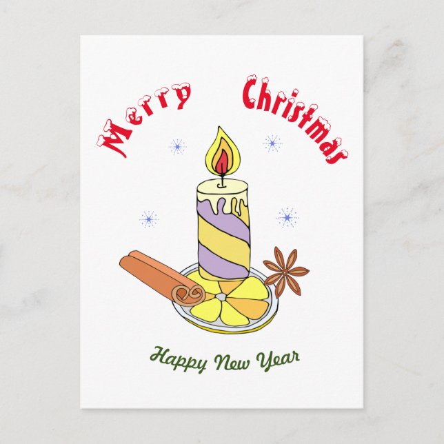 Cartão Postal Feliz Feliz ano novo de natal (Frente)