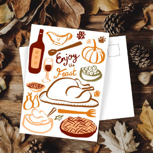 Cartão Postal Feliz Feriado de Banquete de Ação de Graças