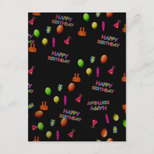 Cartão Postal Feliz Festa De Aniversário Personalizar Destino