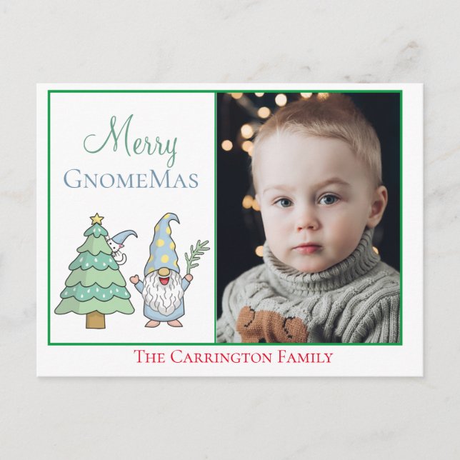 Cartão Postal Feliz Fotográfica GnomoMas Feriado Fúria Fúnebre P (Frente)