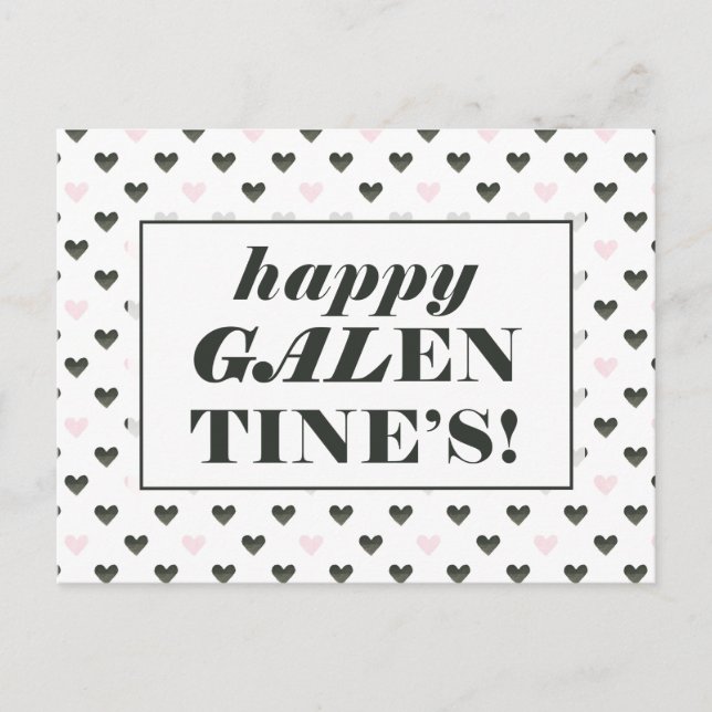 Cartão Postal Feliz Galentine | Corações de Aquarela (Frente)