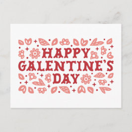 Cartão Postal Feliz Galentines Day floral cowgirl estética