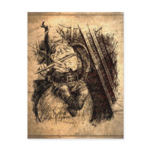 Feliz Gnomo sentado num Cogumelo tocando flauta.