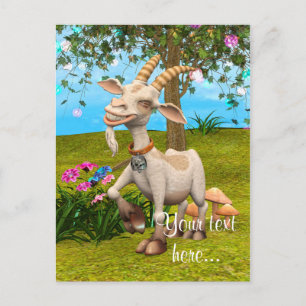 Cartão Postal Feliz Goat