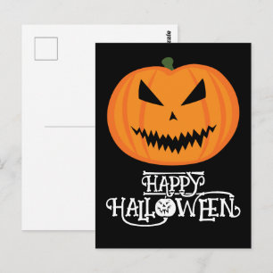 Cartão Postal Feliz Halloween Abóbora Cool assustador Jack O'Lan