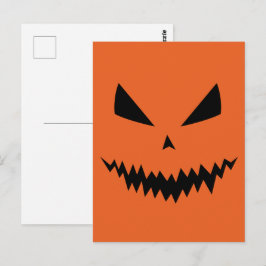Cartão Postal Feliz Halloween Abóbora Jack O'Lantern assustadora