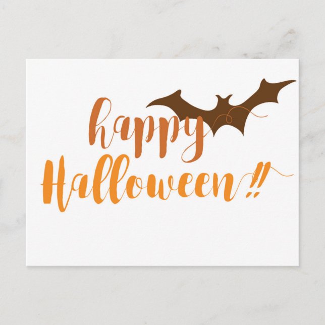 Cartão Postal Feliz Halloween - Bat Spooky (Frente)