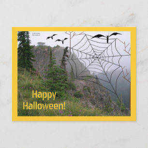 Cartão Postal Feliz Halloween, Coffin Button Fire Lookout