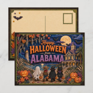 Cartão Postal Feliz Halloween da Alabama Kids