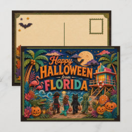 Cartão Postal Feliz Halloween da Flórida Kids