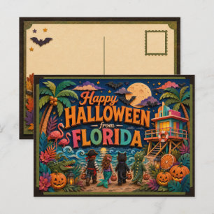 Cartão Postal Feliz Halloween da Flórida Kids
