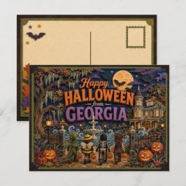 Cartão Postal Feliz Halloween da Geórgia Kids