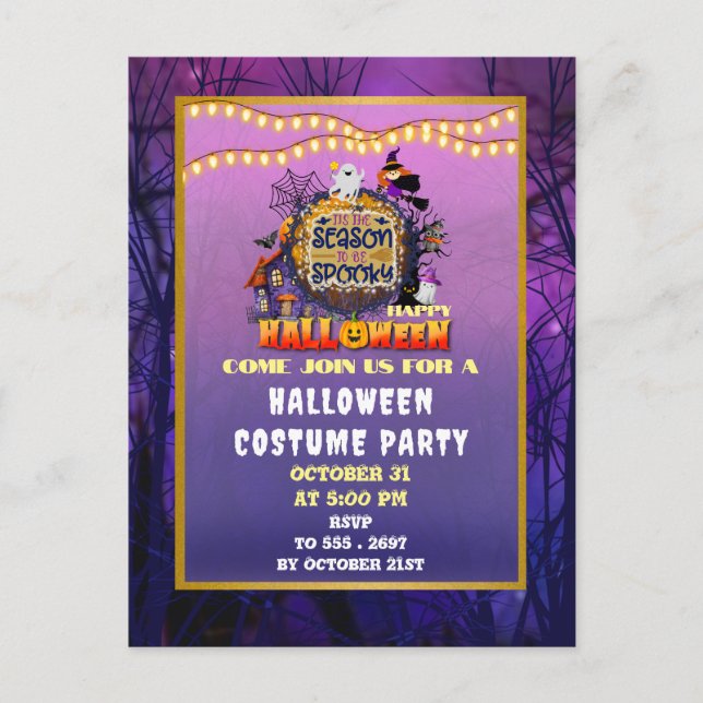 Cartão Postal Feliz Halloween É Felebração da Época Spooky (Frente)