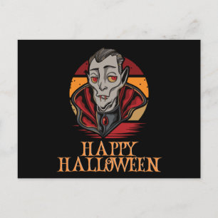 Cartão Postal Feliz Halloween Engraçado Caráter Assustador