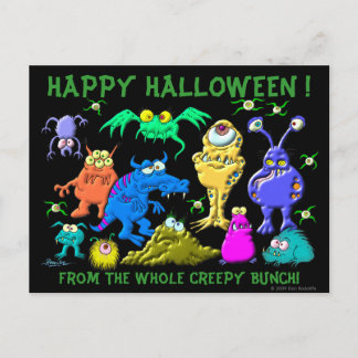 Cartão Postal Feliz Halloween Fron O Bando Incrivel