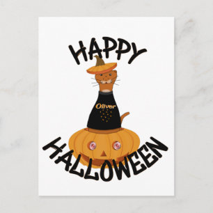 Cartão Postal Feliz Halloween Oliver!