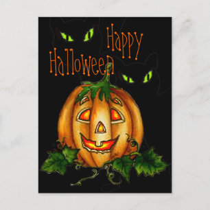 Cartão Postal FELIZ HALLOWEEN por SHARON SHARPE